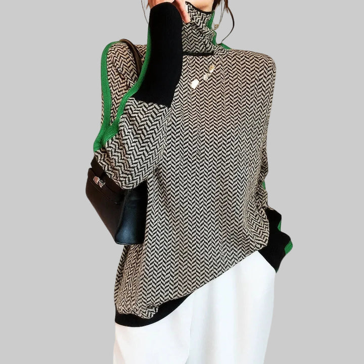 Elin | Magasgalléros Pulóver