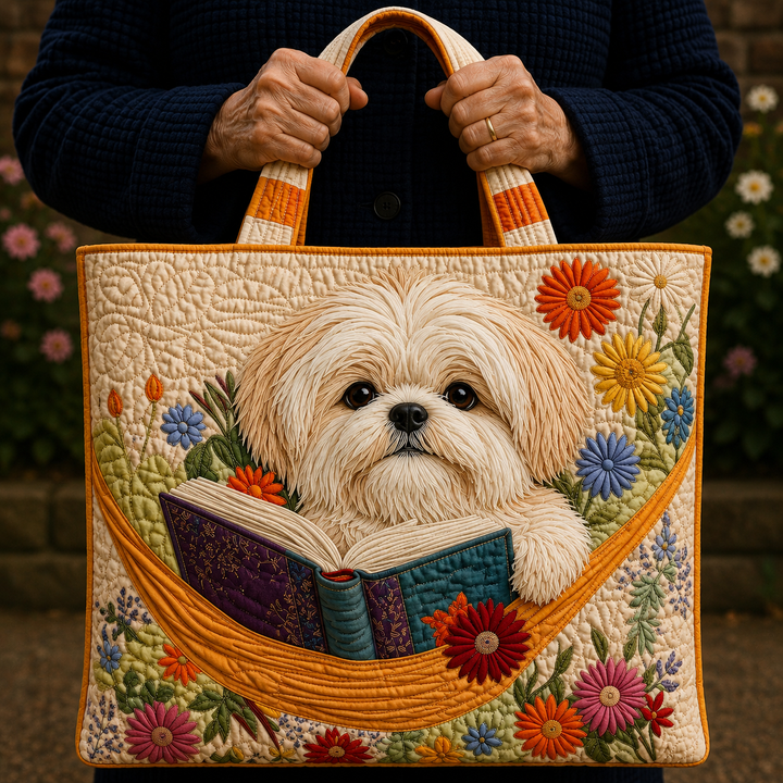 Könyvek és Shih Tzu | Kézműves Táska