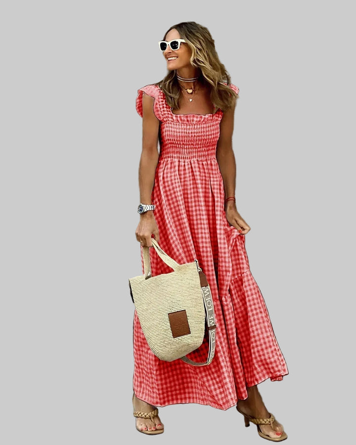 Mila | Retro Kockás Ruha