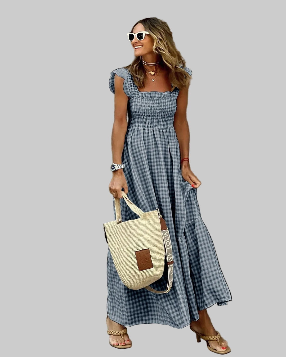 Mila | Retro Kockás Ruha