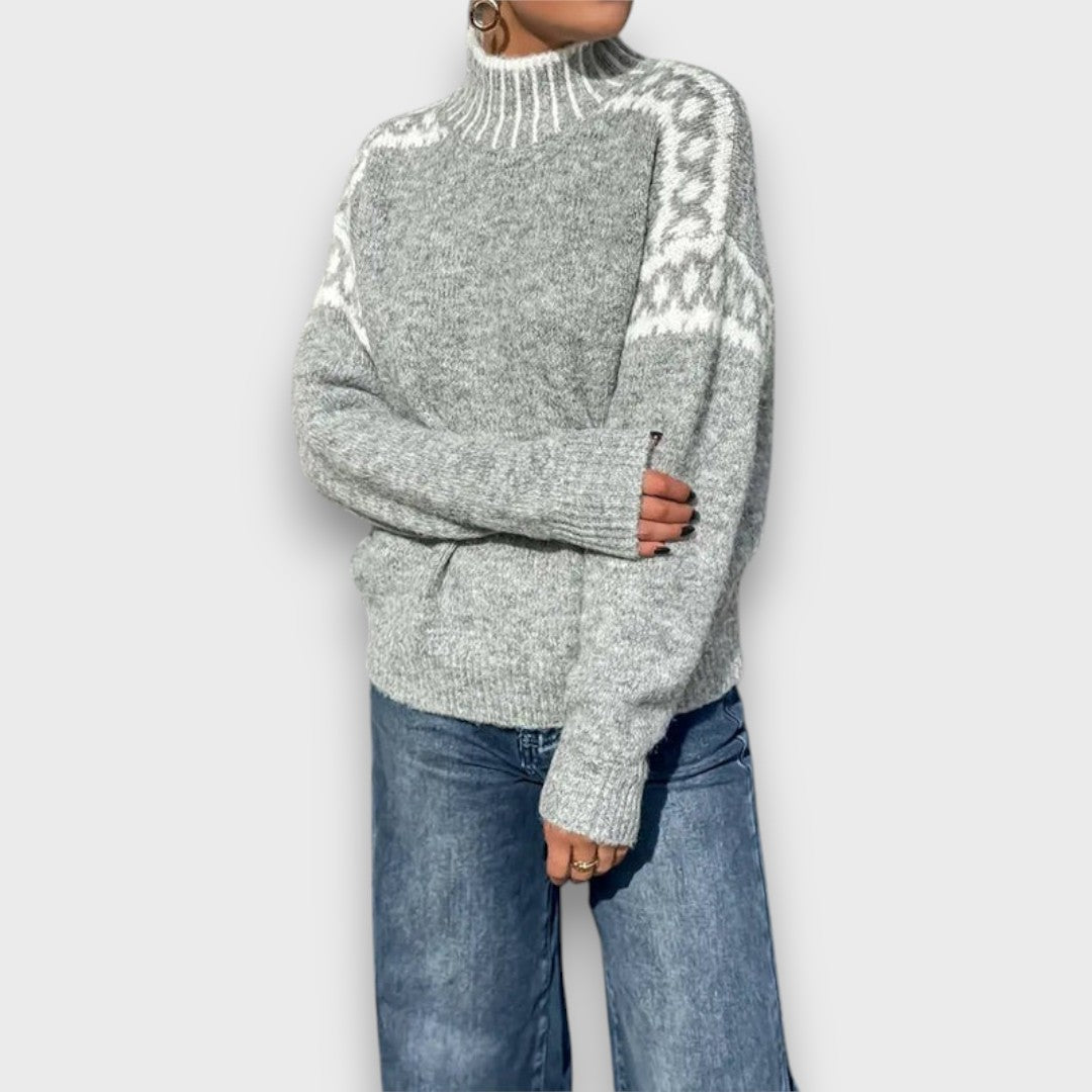 Rosalie | Prémium Gyapjú Nordic Pulóver